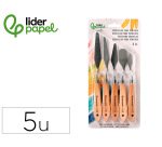 Espatula para pintura liderpapel metalica mango de madera juego de 5 unidades tamaños surtidos certificado