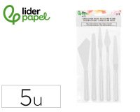 Espatula para pintura liderpapel de plastico juego de 5 unidades tamaños surtidos
