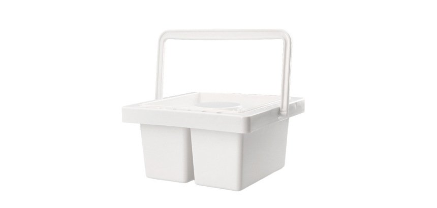 Cubo limpiador de pinceles liderpapel de plastico con asa transportable 13x13x9 cm