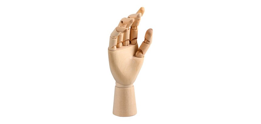 Maniqui mano liderpapel para pintura y dibujo articulado y flexible de madera 18 cm certificado fsc