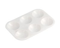 Paleta plastico liderpapel para pintura rectangular con 6 huecos 12.5x8,7 cm