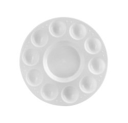 Paleta plastico liderpapel para pintura redonda con 10 huecos 17 cm
