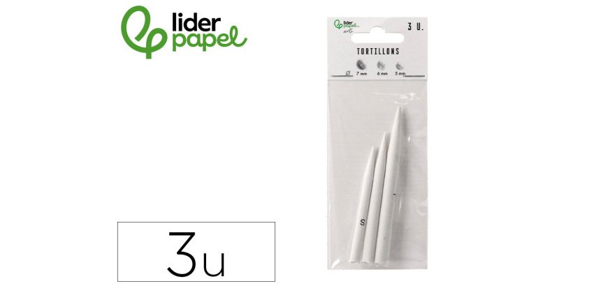 Difumino liderpapel bolsa de 3 unidades diametros surtidos 70 mm / 80 mm / 90 mm