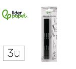 Lápices de carboncillo para esbozos liderpapel con diferentes durezas - caja de 3 unidades