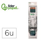 Lápices de dibujo liderpapel durezas surtidas - Caja 6 unidades
