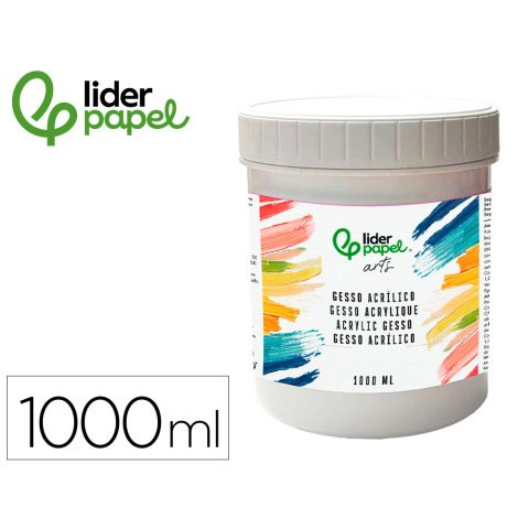 Gesso acrilico liderpapel aditivo preparador de superficies bote de 1 litro