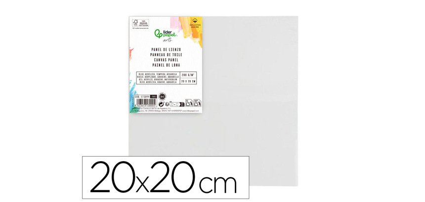 Panel de lienzo liderpapel 20x20 cm gramaje 280g/m2