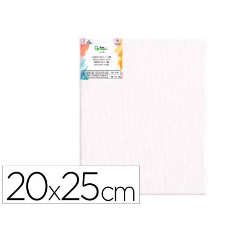 Bastidor liderpapel 3p lienzo grapado parte trasera algodon 100% bordes madera 20x25 cm gramaje 280g/m2 certificado
