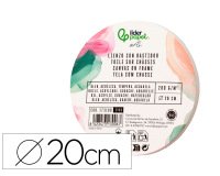 Bastidor redondo liderpapel lienzo grapado parte trasera algodon 100% borde madera 20 cm gramaje 280g/m2