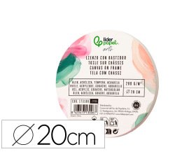 Bastidor redondo liderpapel lienzo grapado parte trasera algodon 100% borde madera 20 cm gramaje 280g/m2