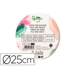 Bastidor redondo liderpapel lienzo grapado parte trasera algodon 100% borde madera 25 cm gramaje 280g/m2