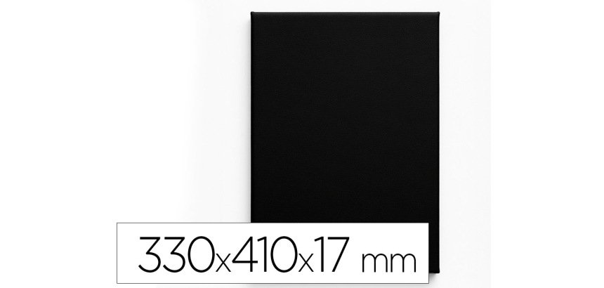 Bastidor negro liderpapel 6f lienzo 33 x 41 cm grapado parte trasera algodon 100%  gramaje 320g/m2