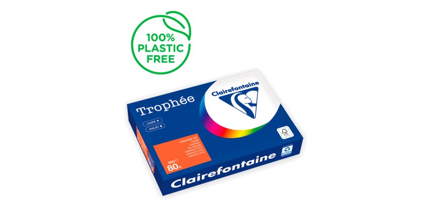 Papel color trophee a4 80gr naranja intenso paquete de 500 hojas