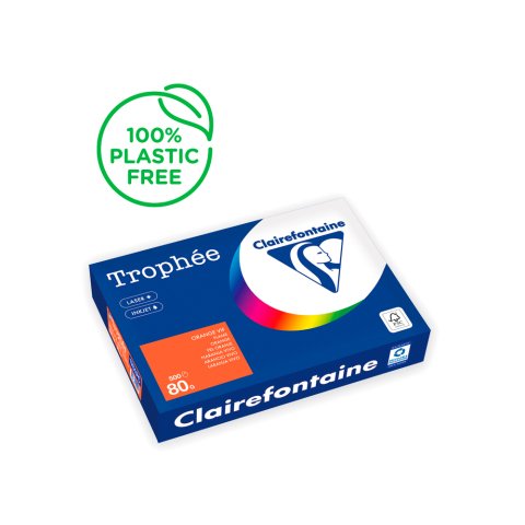 Papel color trophee a4 80gr naranja intenso paquete de 500 hojas