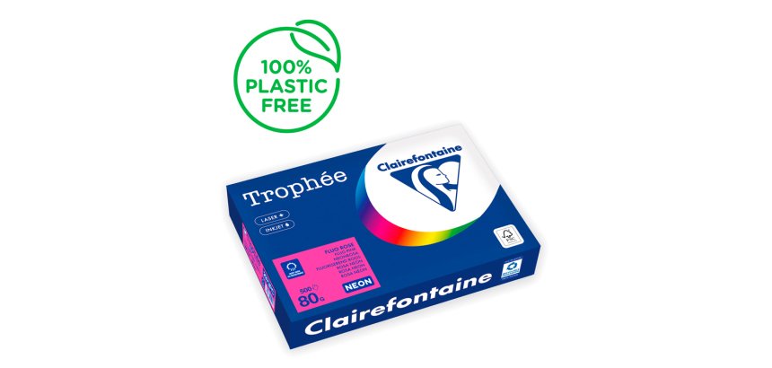 Papel color trophee a4 80gr rosa neon paquete de 500 hojas