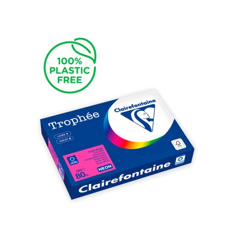 Papel color trophee a4 80gr rosa neon paquete de 500 hojas