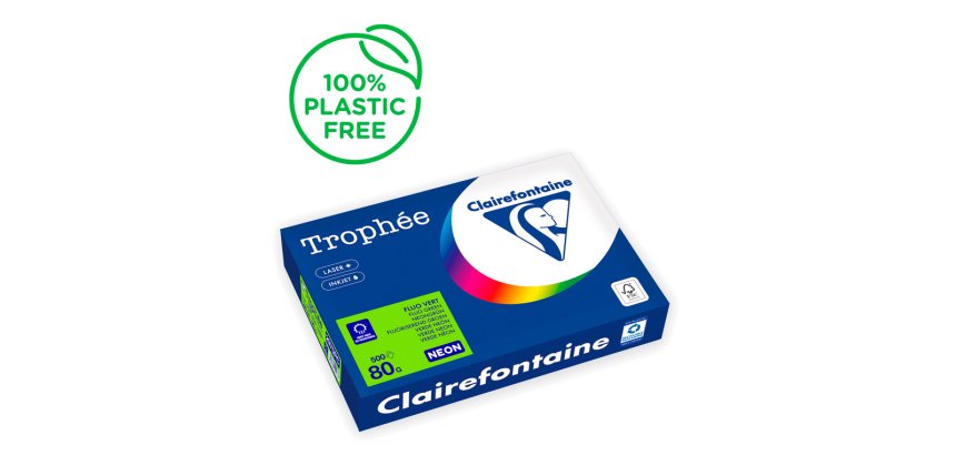 Papel color trophee a4 80gr verde neon paquete de 500 hojas