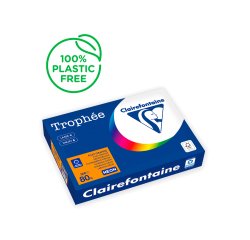 Papel color trophee a4 80gr naranja neon paquete de 500 hojas