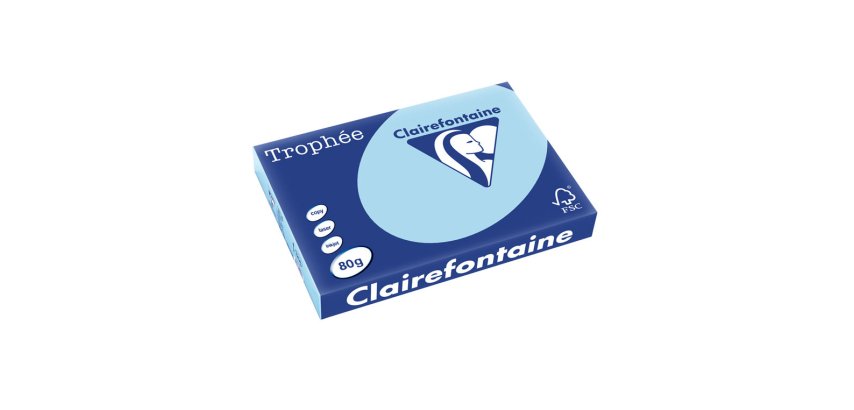 Papel color trophee din a3 80 gr azul celeste pastel paquete de 500 hojas