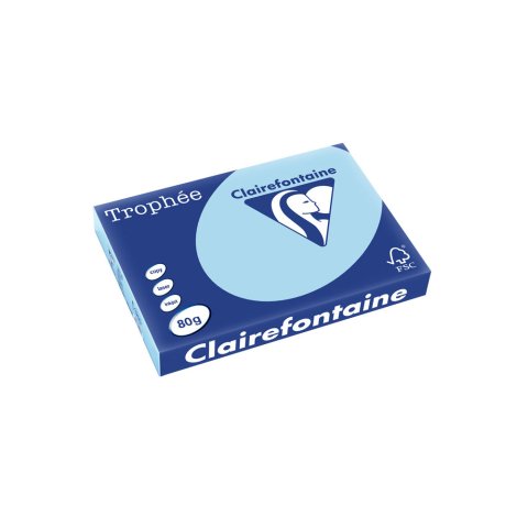 Papel color trophee a3 80gr azul celeste pastel paquete de 500 hojas