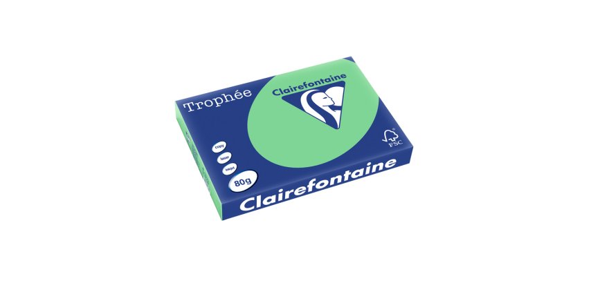 Papel color trophee a3 80 g verde pastel paquete de 500 hojas