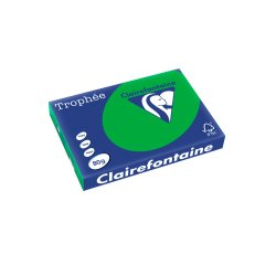 Papel color trophee a3 80gr verde intenso paquete de 500 hojas