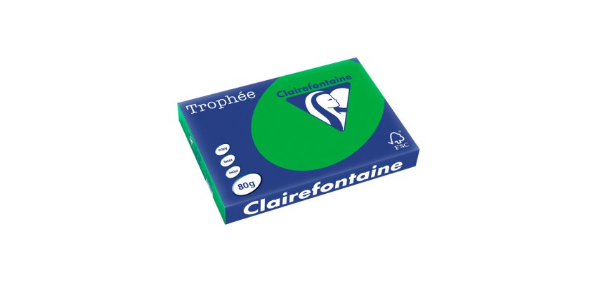 Papel color trophee a3 80 g verde intenso paquete de 500 hojas