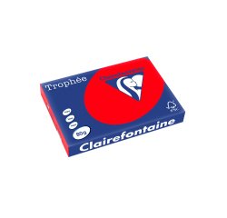 Papel color trophee a3 80gr rojo coral paquete de 500 hojas