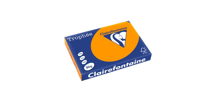 Papel color trophee din a3 80 gr naranja intenso paquete de 500 hojas