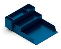 Bandeja sobremesa plastico q-connect organizador de escritorio con 4 departamentos color azul