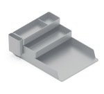 Bandeja sobremesa plastico q-connect organizador de escritorio con 4 departamentos color gris