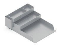 Bandeja sobremesa plastico q-connect organizador de escritorio con 4 departamentos color gris