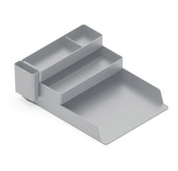 Bandeja sobremesa plastico q-connect organizador de escritorio con 4 departamentos color gris