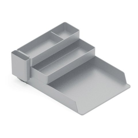 Bandeja sobremesa plastico q-connect organizador de escritorio con 4 departamentos color gris