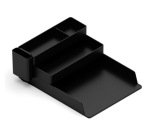 Bandeja sobremesa plastico q-connect organizador de escritorio con 4 departamentos color negro