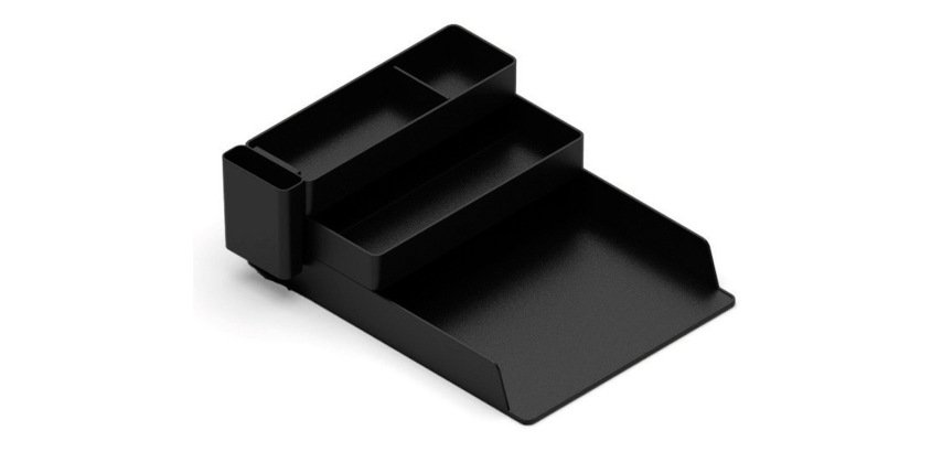 Bandeja sobremesa plastico q-connect organizador de escritorio con 4 departamentos color negro