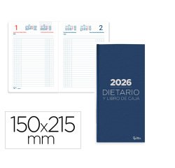 Dietario liderpapel 2026 cuarto 150x215 mm dia pagina color azul papel 70 gr fsc