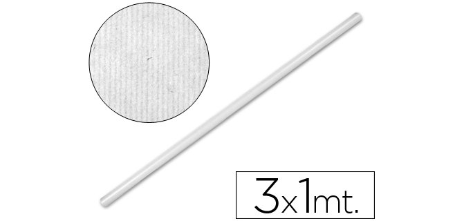 Papel kraft liderpapel blanco rollo 3x1 m