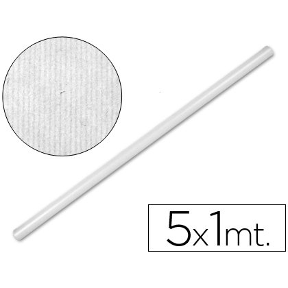 Papel kraft liderpapel blanco rollo 5x1 m
