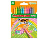 Lapices cera plastidecor pastel caja de 12 unidades colores surtidos