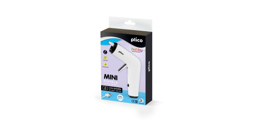 Pistola de silicona caliente plico mini con bateria