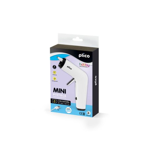 Pistola de silicona caliente plico mini con bateria