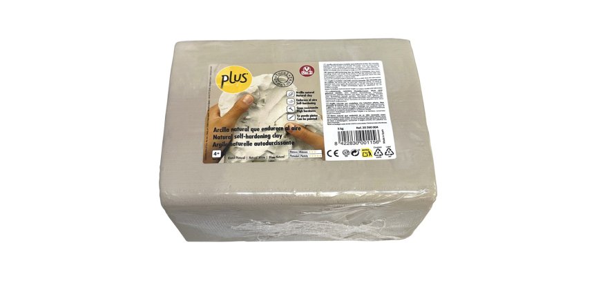 Pasta de modelar sio-2 plus color blanco natural paquete de 5 kg