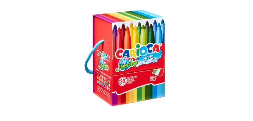 Rotulador carioca jumbo caja premium con asa 30 unidades colores surtidos