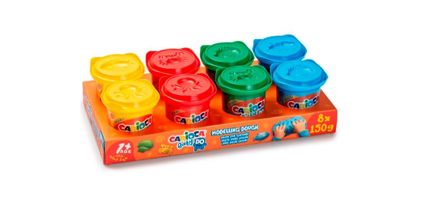 Pasta de modelar carioca baby do 150 ml caja de 8 unidades colores surtidos