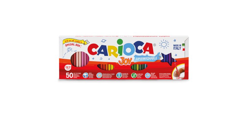 Rotulador carioca joy caja 1/2 metro caja de 50 unidades colores surtidos