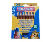 Lapices de colores playcolor maxi basic caja de 6 unidades colores surtidos