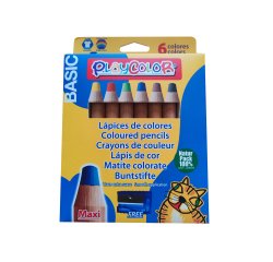 Lapices de colores playcolor maxi basic caja de 6 unidades colores surtidos
