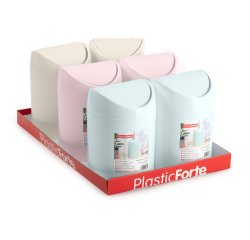 Papelera plastico plasticforte tiny sobremesa 1,4l colores surtidos 12,5x12,5x17,5 cm