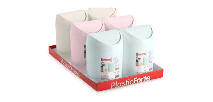 Papelera plastico plasticforte tiny sobremesa 1,4l colores surtidos 12,5x12,5x17,5 cm